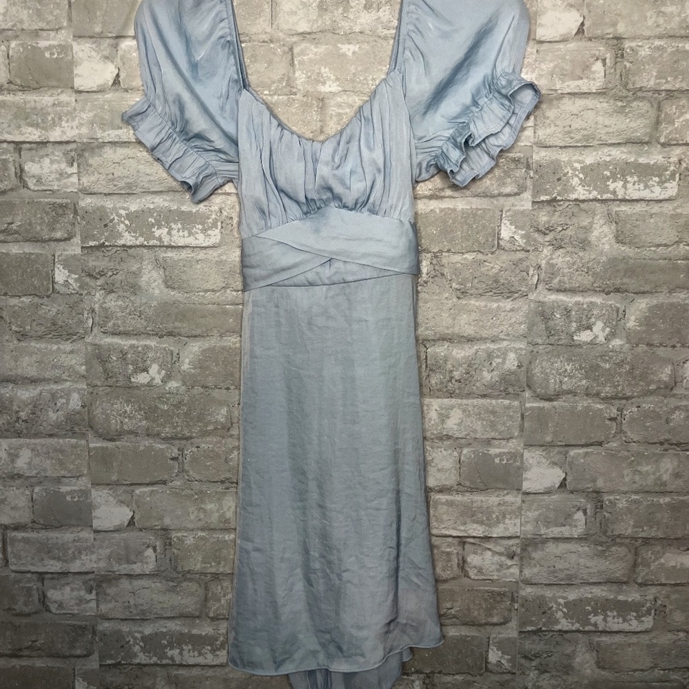 Light Blue Puff Sleeve Mini Dress – Size Small, Never Worn